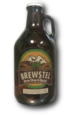 brewstel 32 oz amber beer growler